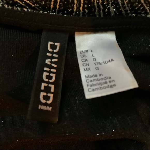 Divided Black And Silver Shimmery Wrap Crop Top - Picture 6 of 6